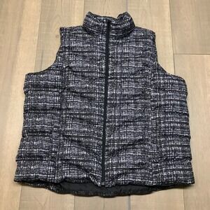 Lands' End Vest Womens Size 1X Black Down Fill Puffer Zip Lightweight Casual